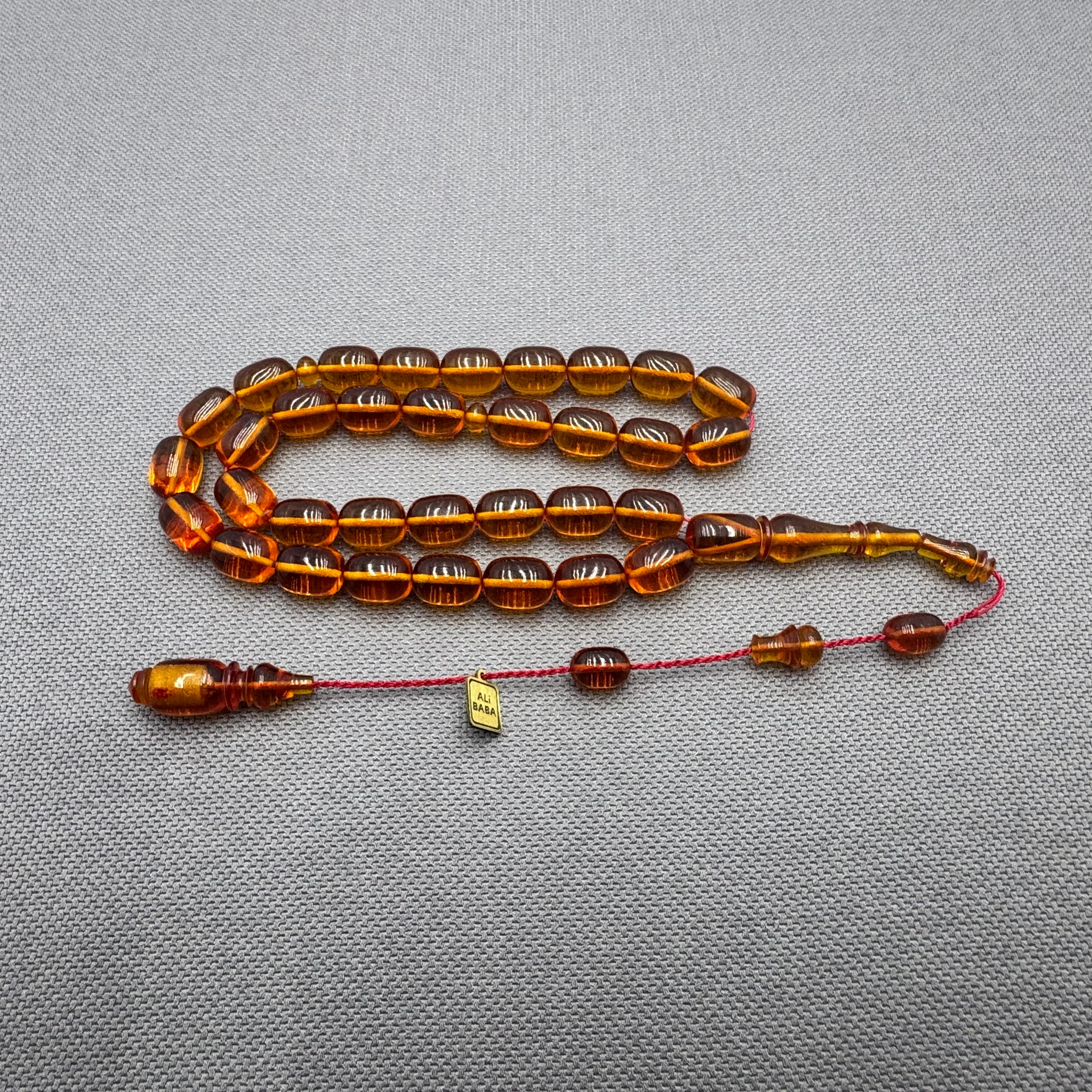 Alibaba Usta İşçilikli Kapsül Kesim Ateş Kehribar Tespih